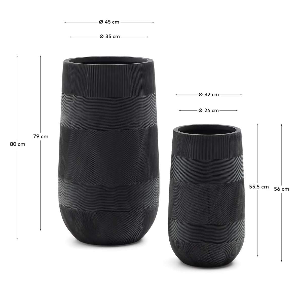 Kave Home Tival beige cement-effect planter Ø 45 cm / Ø 32 cm - Image 10