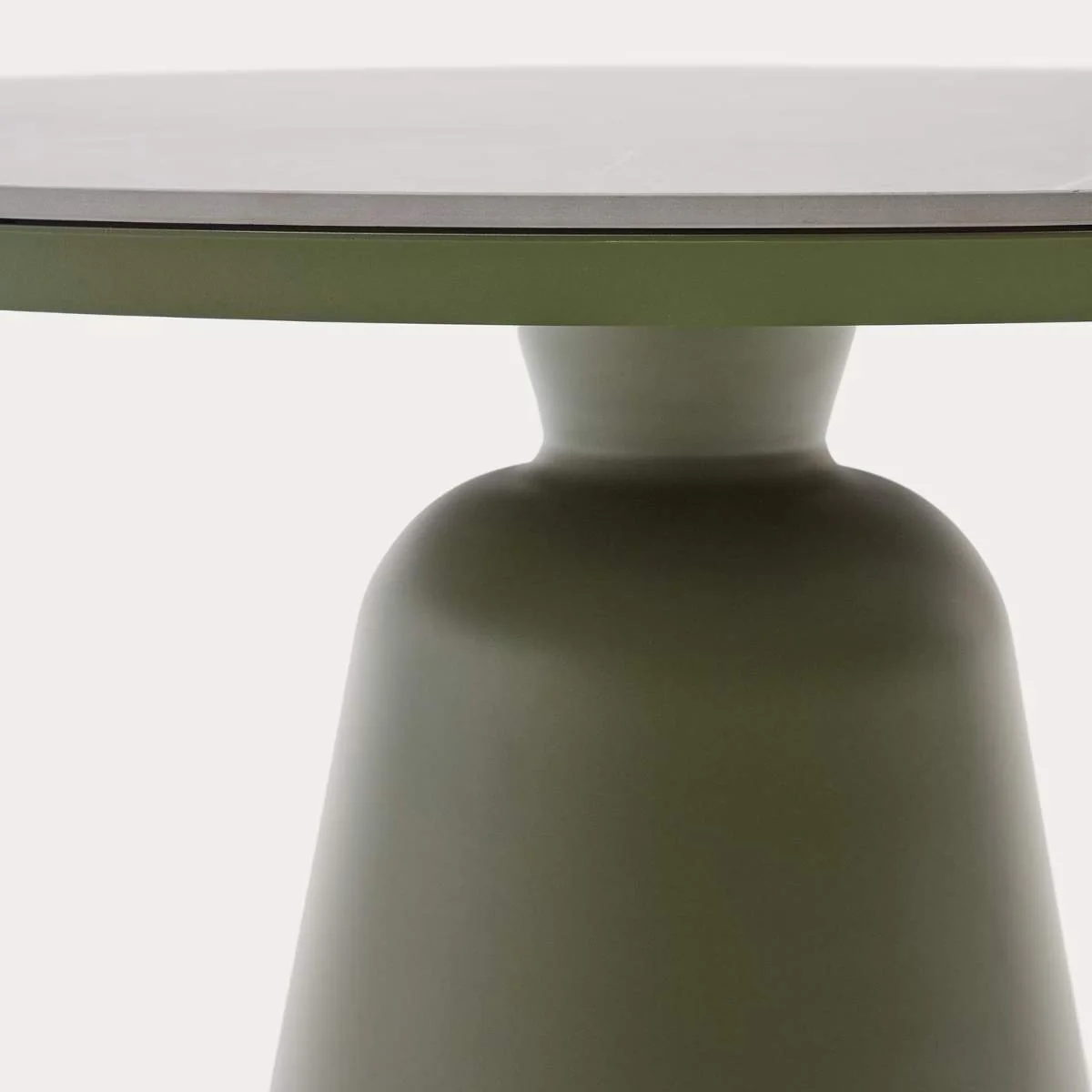 Kave Home Tudons round outdoor table in aluminium in a grey and teak finish, Ø120 cm FSC 100% - Image 7