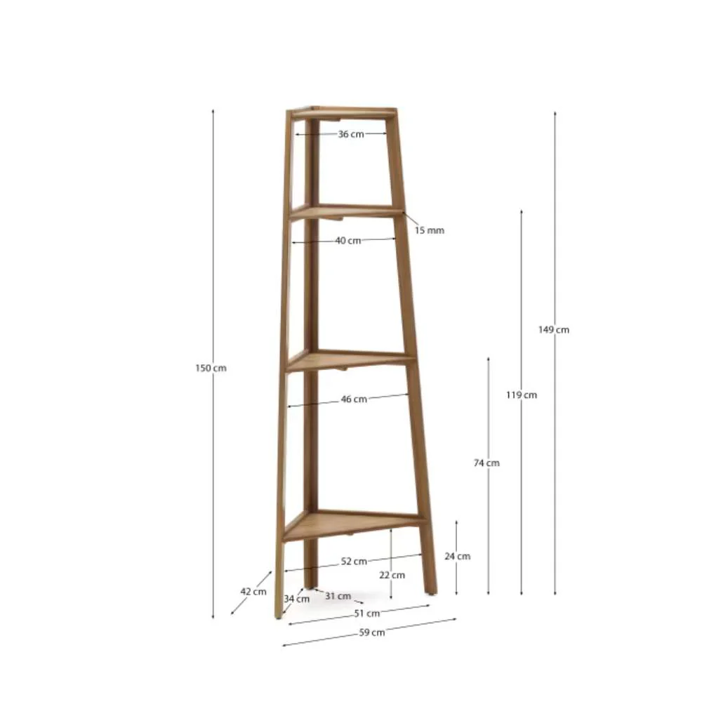 Kave Home Victora Outdoor Shelving Unit - Solid Acacia Wood, 42 x 150 cm, FSC 100% - Image 5