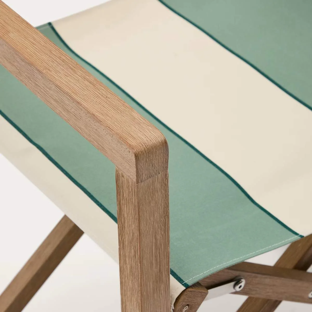 Kave Home Vilara blue and beige striped outdoor folding chair made of FSC 100% solid acacia wood - Image 19