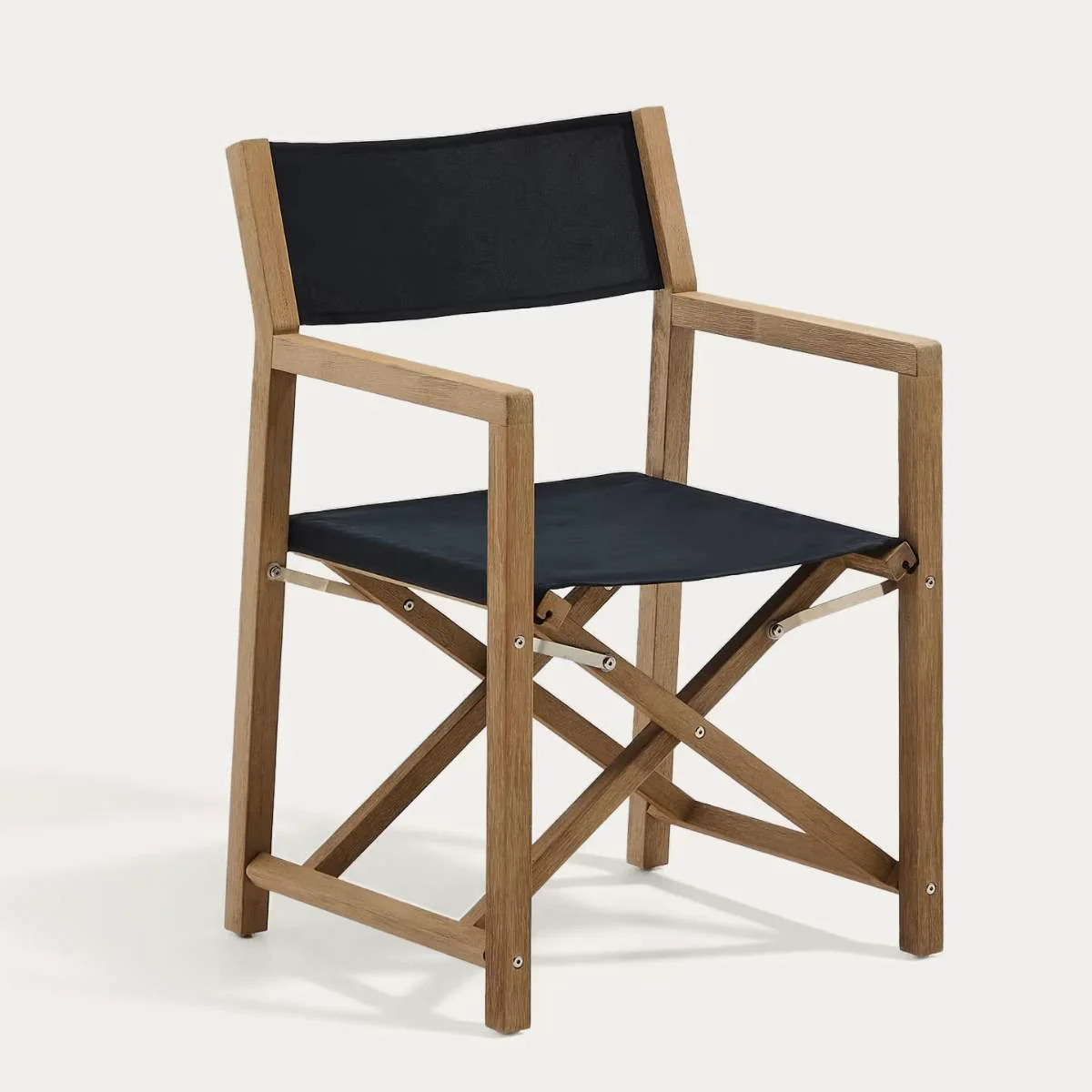 Kave Home Vilara blue and beige striped outdoor folding chair made of FSC 100% solid acacia wood - Image 6