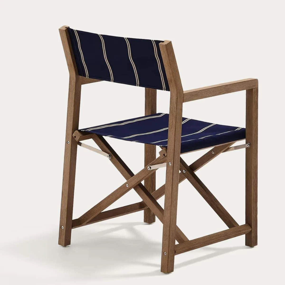 Kave Home Vilara blue and beige striped outdoor folding chair made of FSC 100% solid acacia wood - Image 8