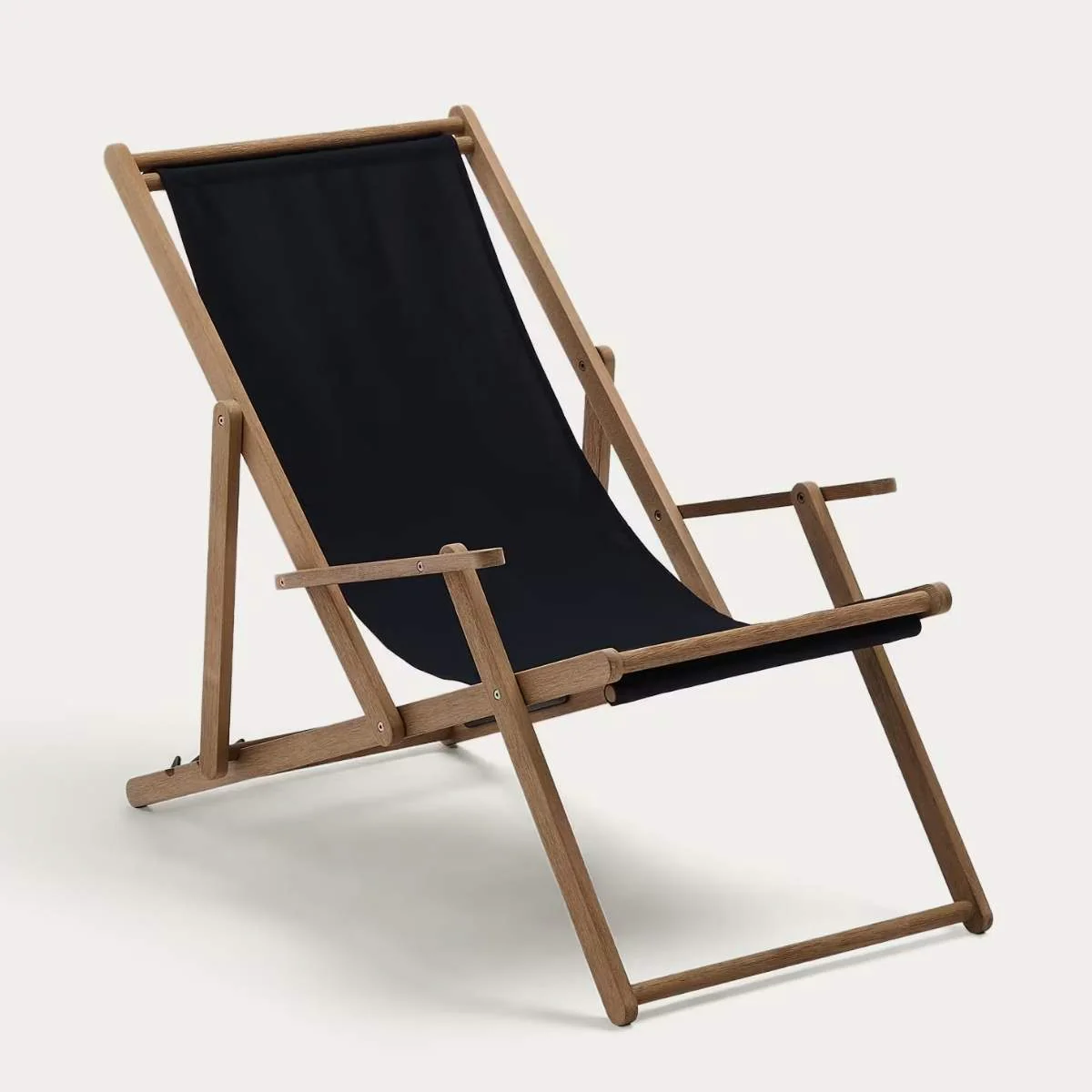 Kave Home Vilara brown and beige striped outdoor folding deck chair made of FSC 100% solid acacia wood - Image 7