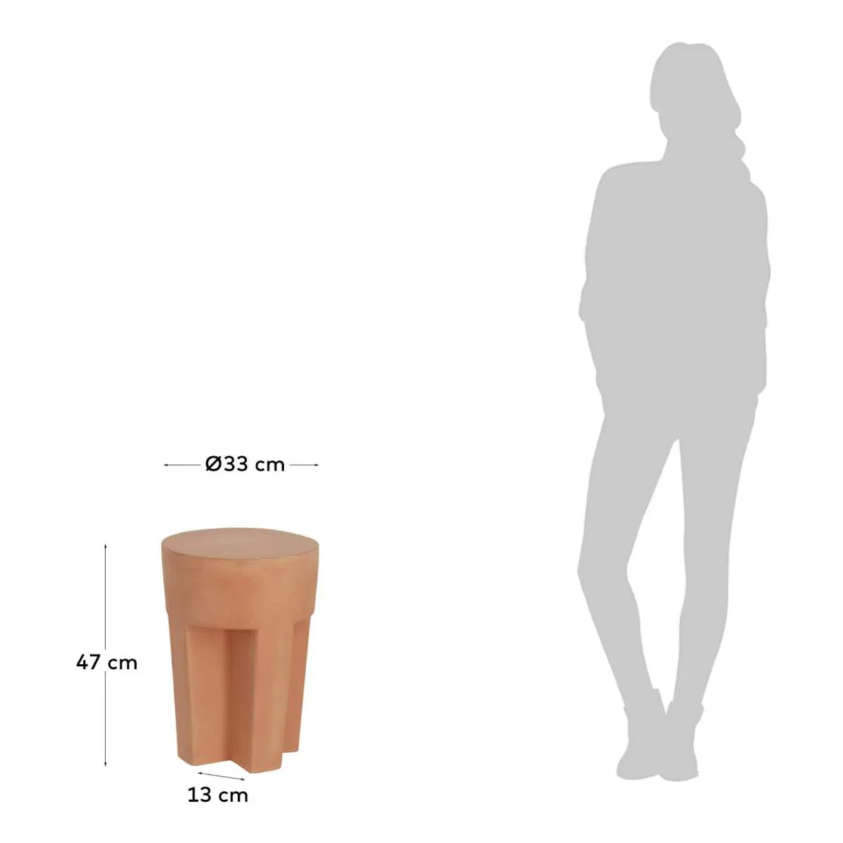 Kave Home Vilena round outdoor terracotta side table, Ø 33 cm - Image 3