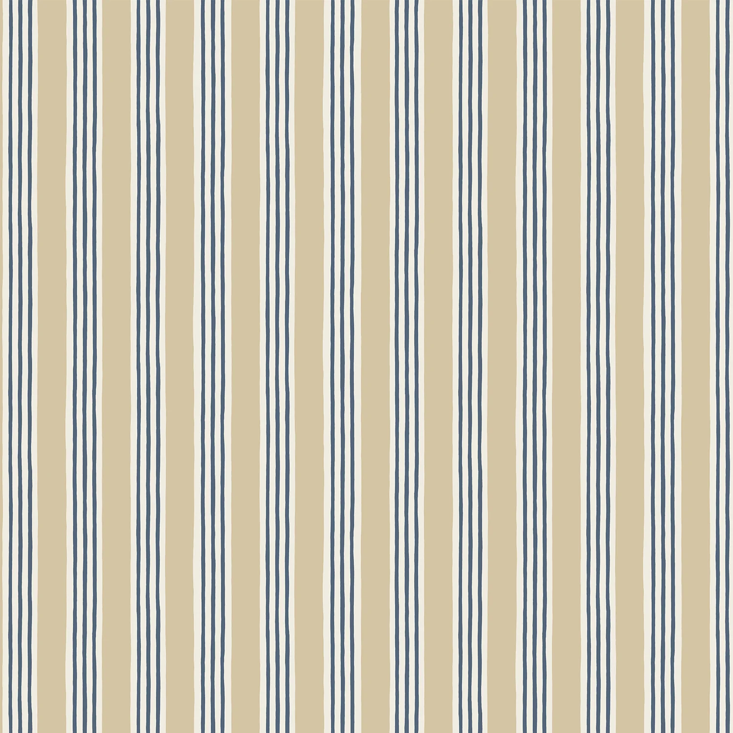 Josephine Munsey Kemble Stripe - Chute Blue, Shell and Cliffwell Stone - Roll - Image 2