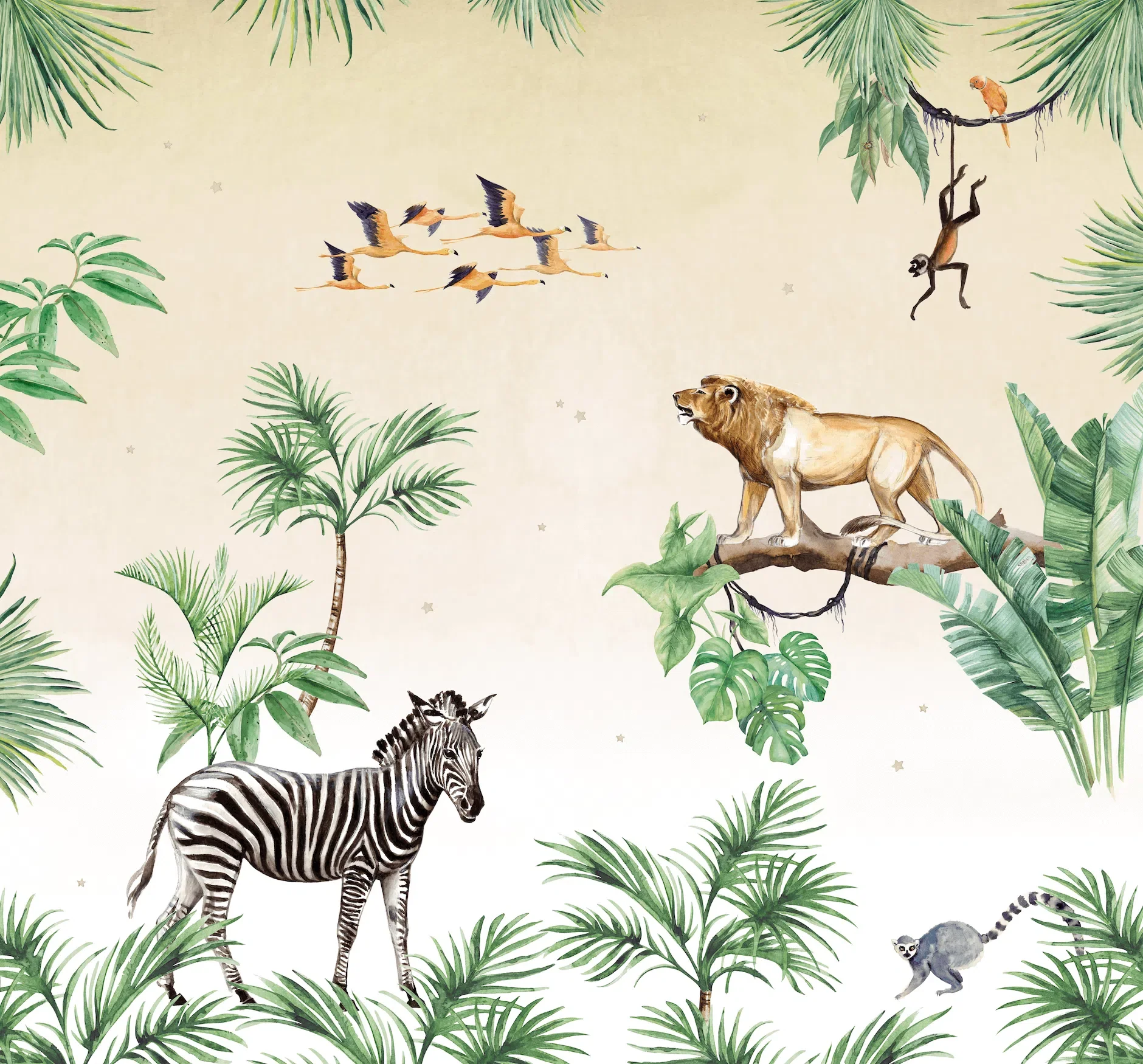 Creative Lab Amsterdam King of the Jungle Wallpaper Circle Mural - Image 3