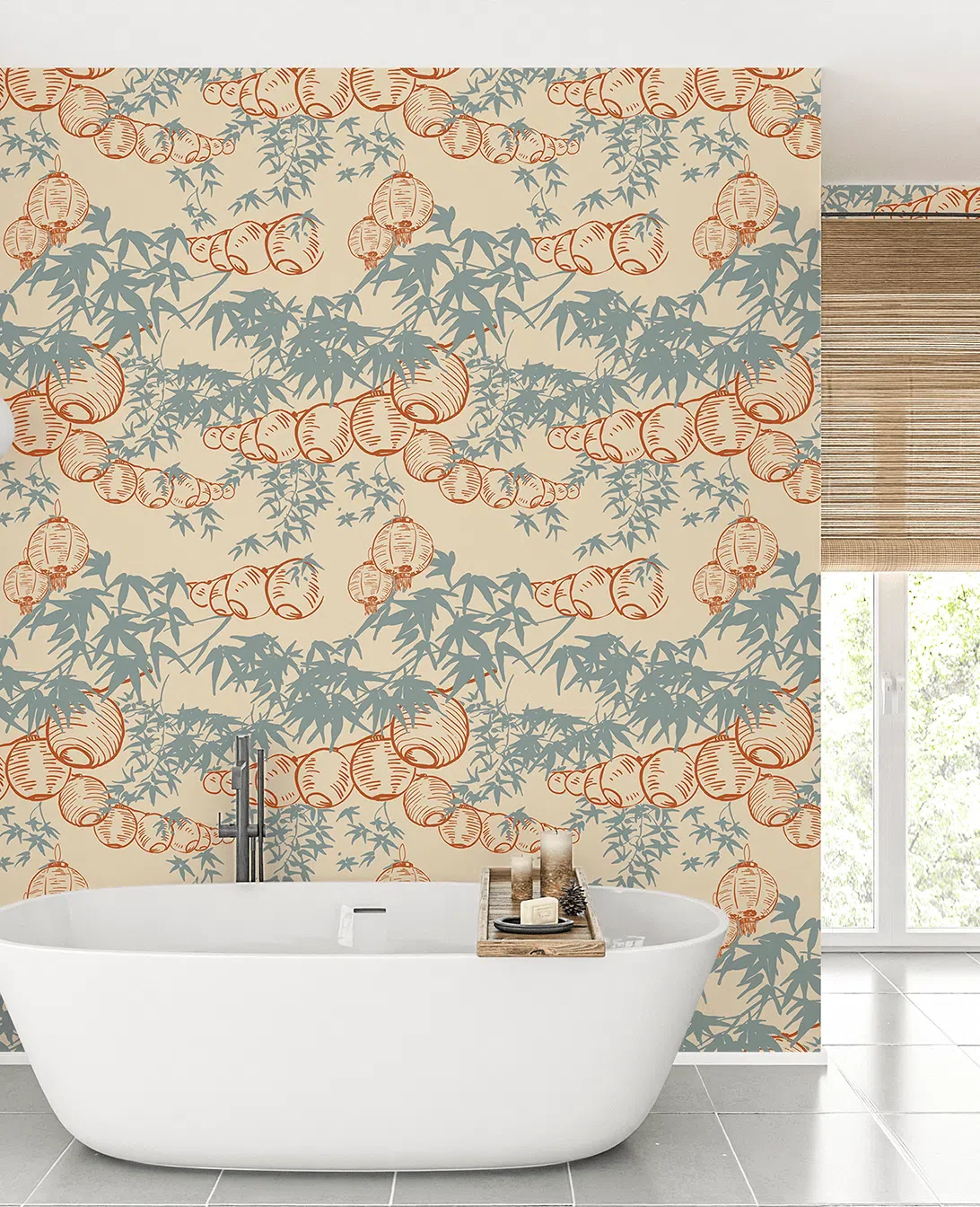 Creative Lab Amsterdam Lantern Festival Light Blue Repetitive Wallpaper - Image 4