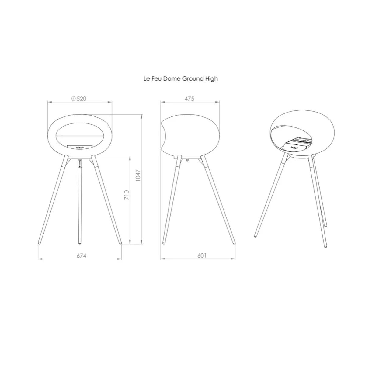 Le Feu Ground Wood High - Chromed Silver - Image 4
