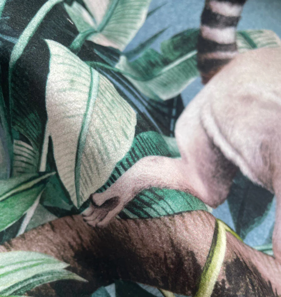 Avalana Leaping Lemur Shimmer Velvet Fabric