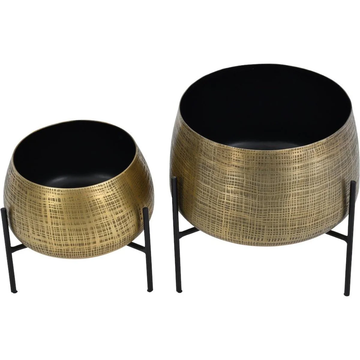 Libra Interiors Cliveden Set of 2 Brass Standing Planter - Image 3