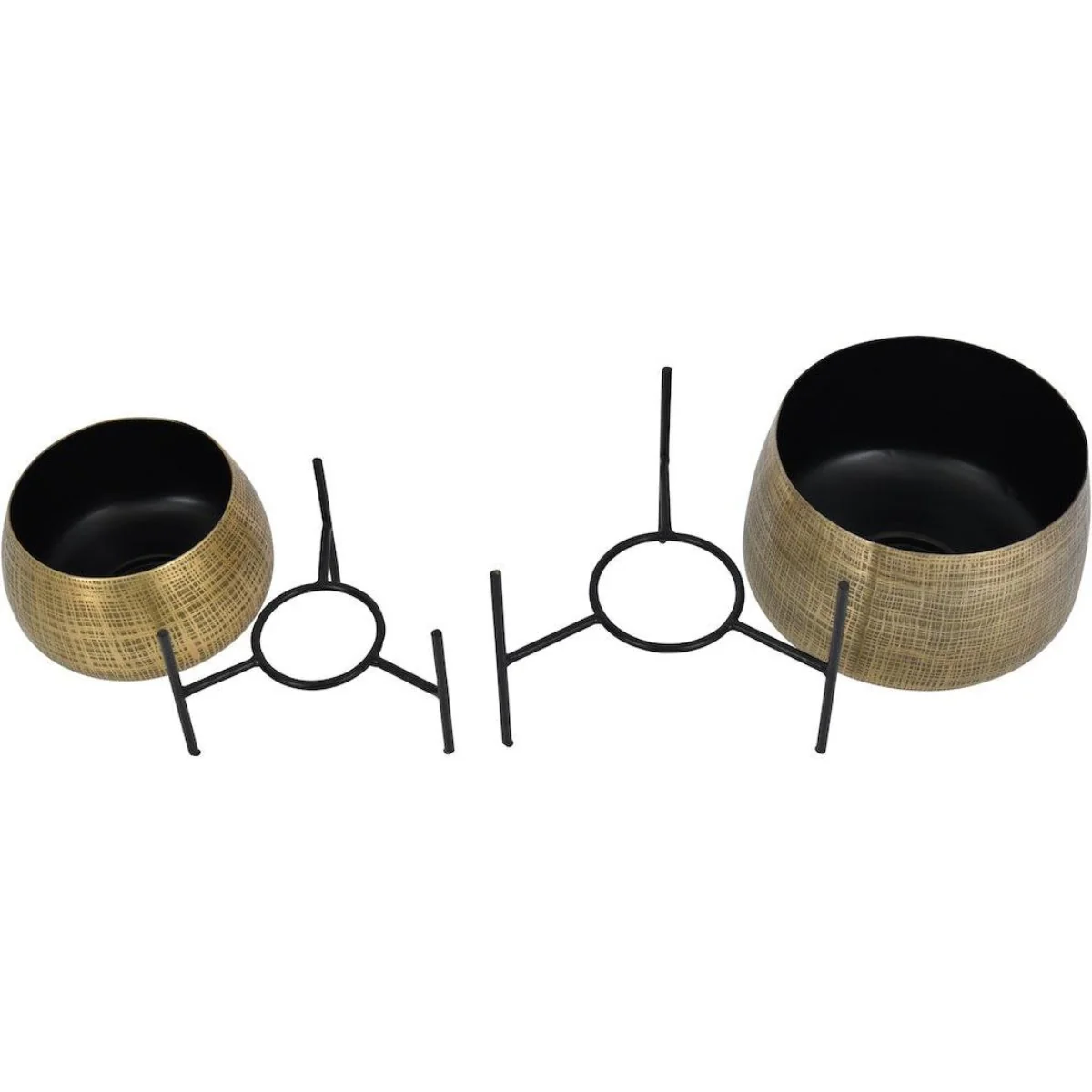 Libra Interiors Cliveden Set of 2 Brass Standing Planter - Image 4