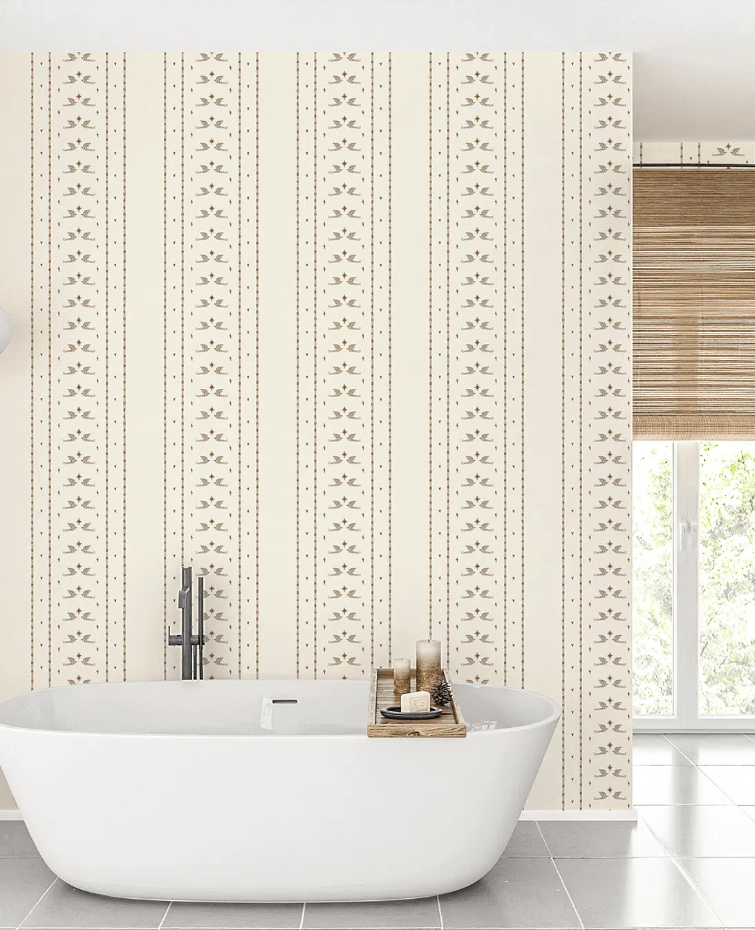 Creative Lab Amsterdam Lucky Pigeon Off-White Repetitive Wallpaper - Image 4