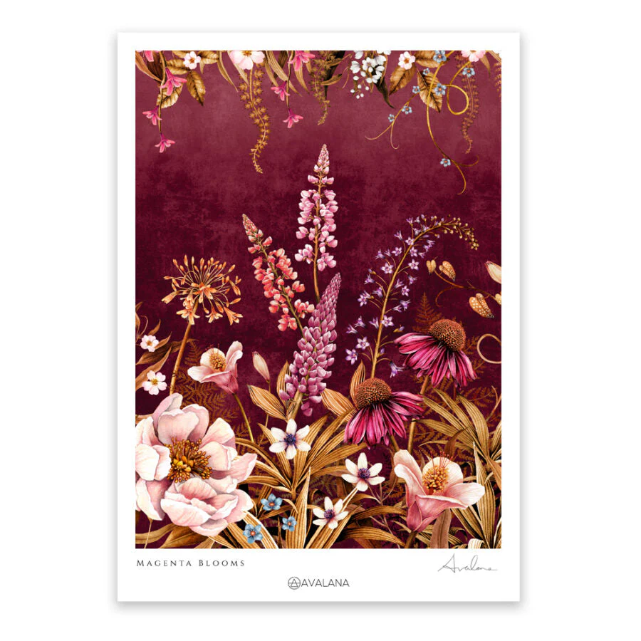 Avalana Magenta Blooms Art Print