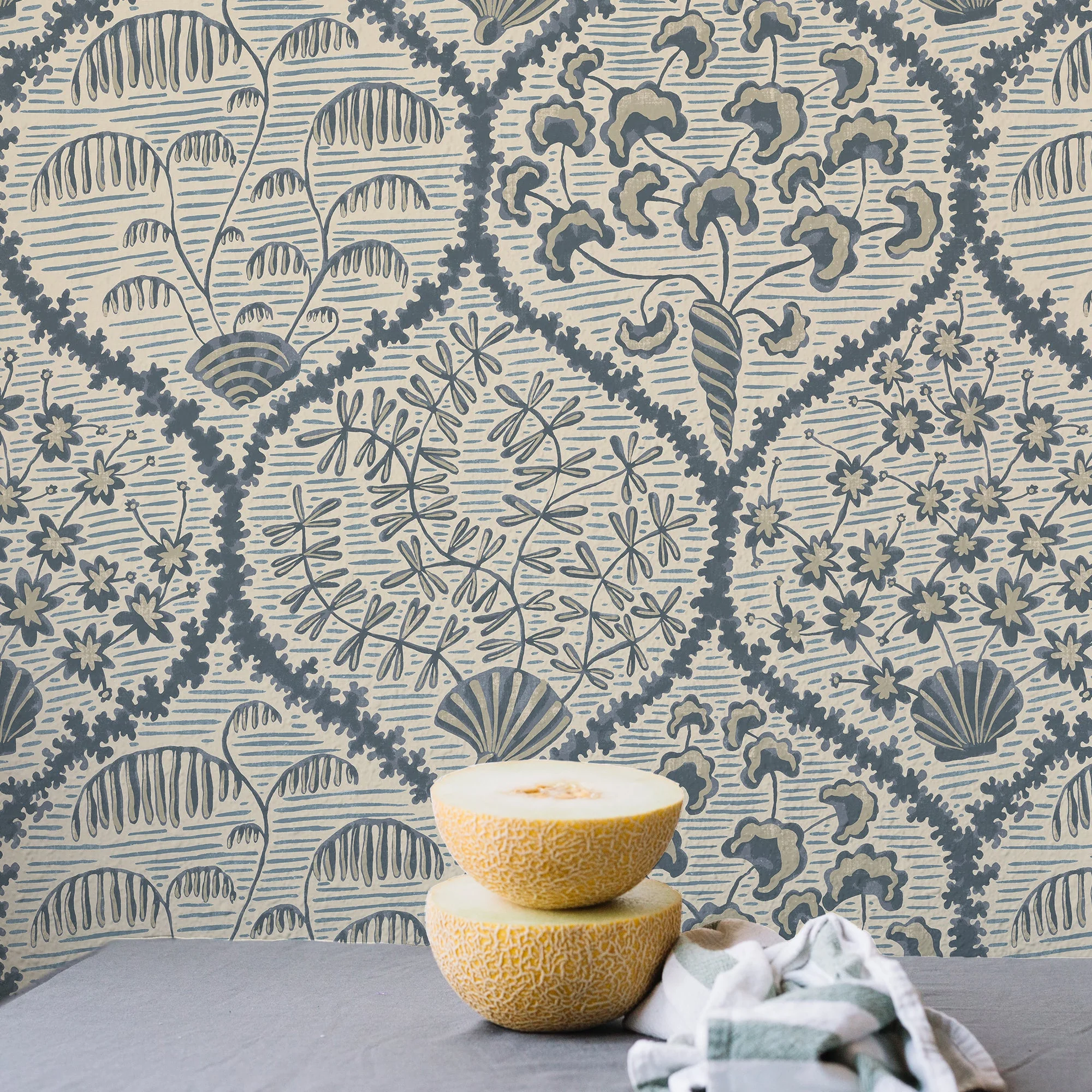 Josephine Munsey Sowerby Wallpaper - Bude Blue and Salt Ridge - Image 2