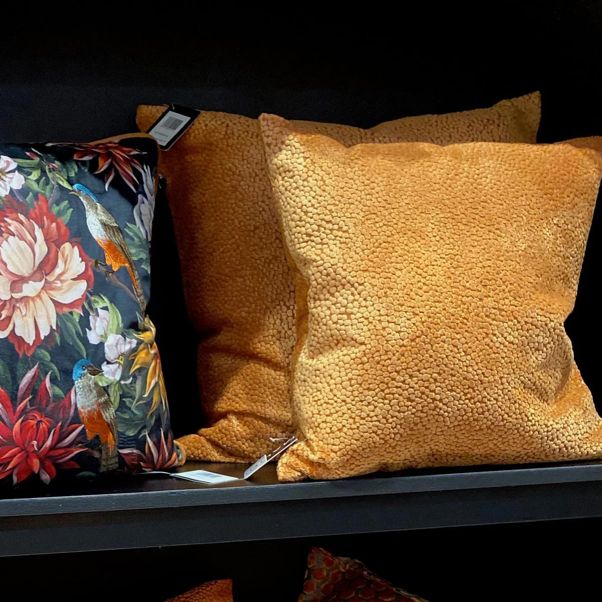 Malini Bingham Cut Velvet Cushion In Tan - Image 3