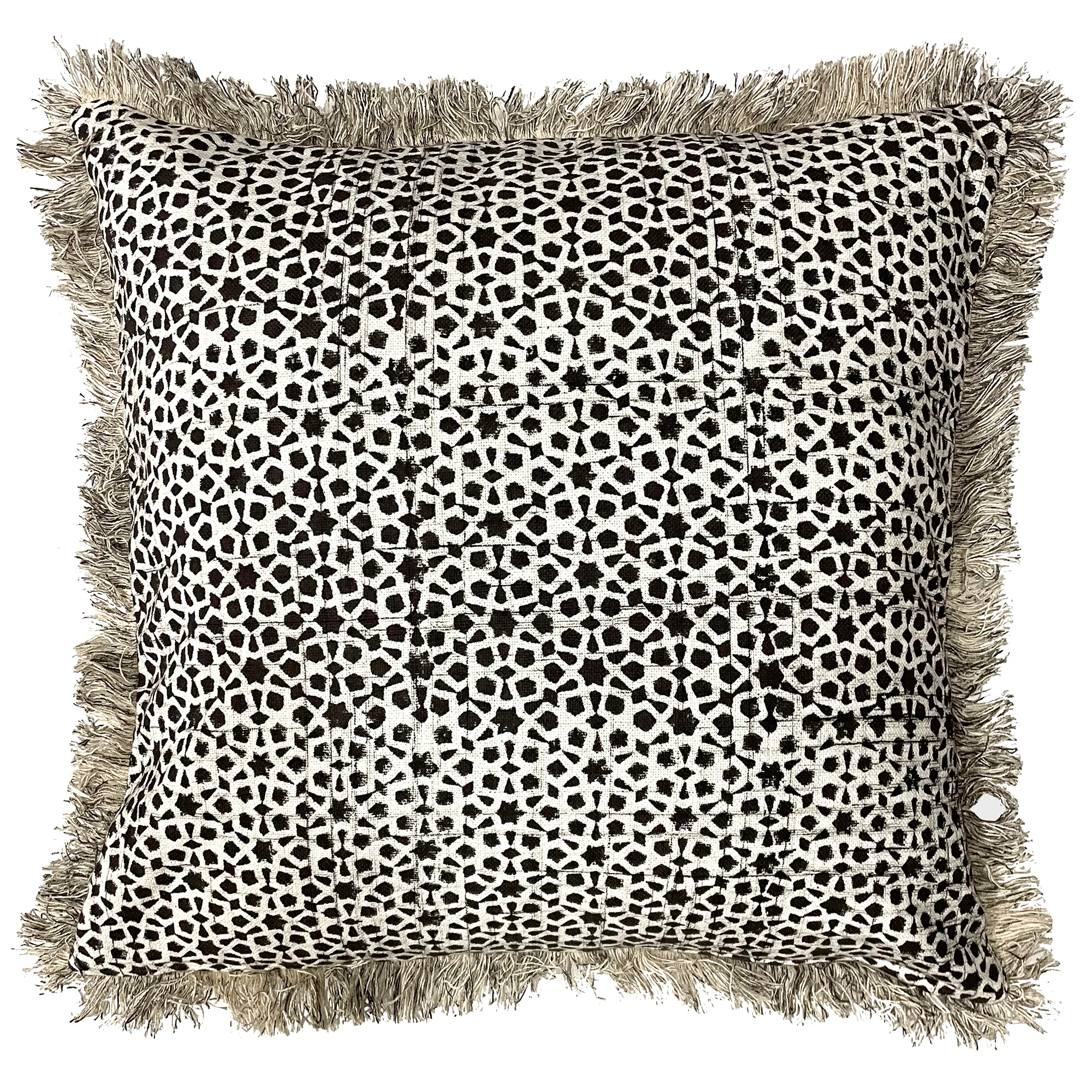 Malini Block Printed Cushion Kiraoli Mocha