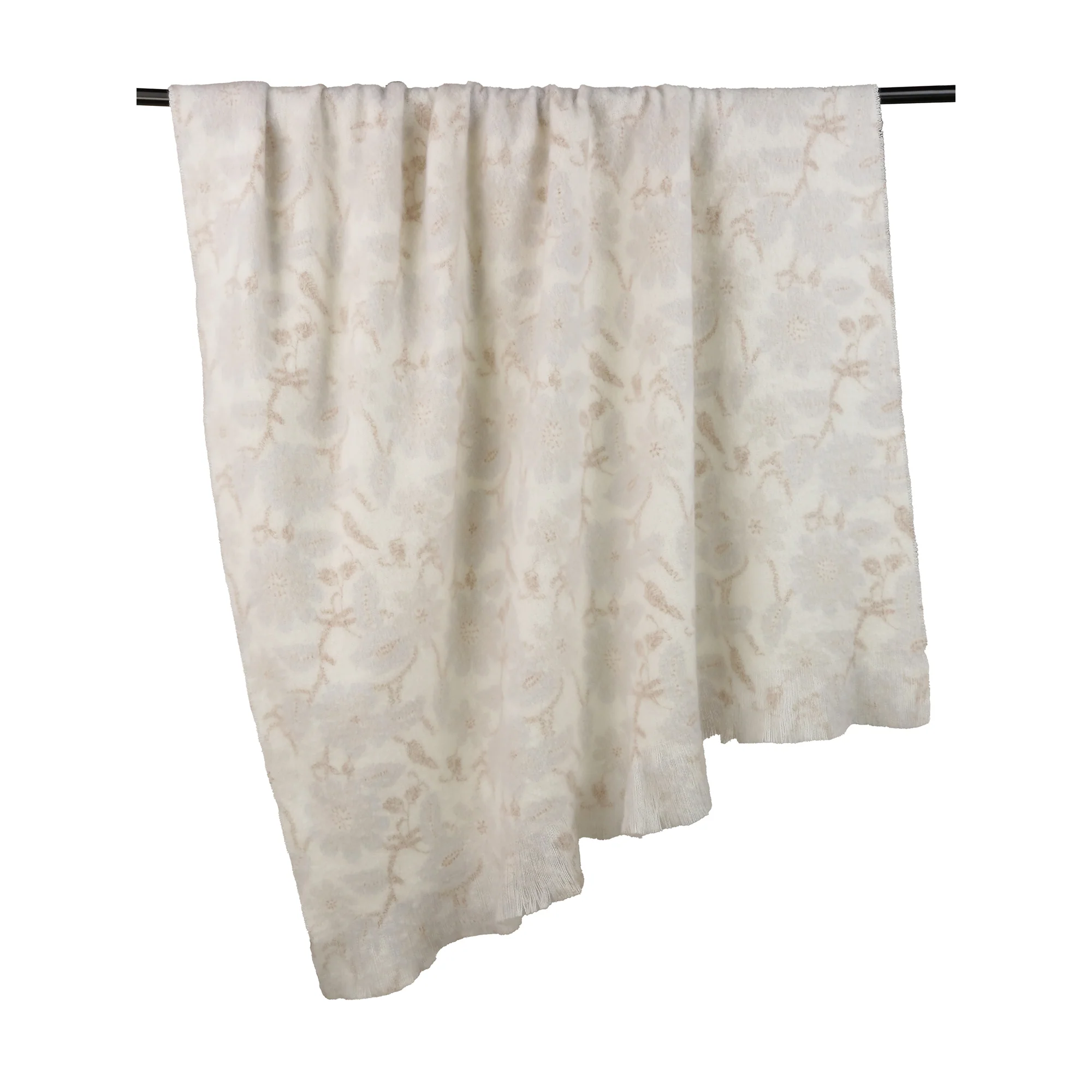 Malini Blue Floral Print on Faux Mohair