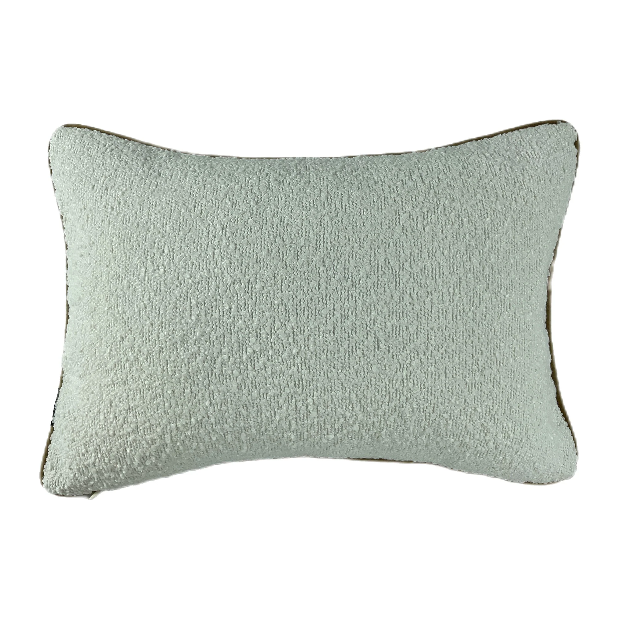 Malini Double Sided Boucle Cushion With Contrast Coffee Piping - Image 2