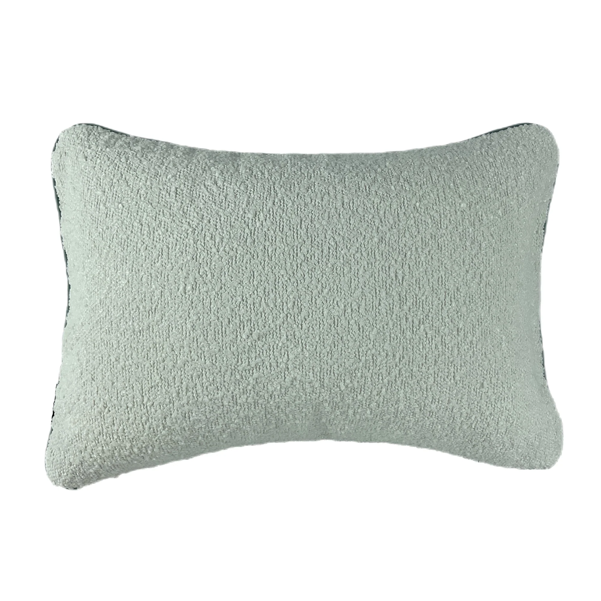 Malini Double Sided Boucle Cushion With Contrast Seafoam Piping - Image 2