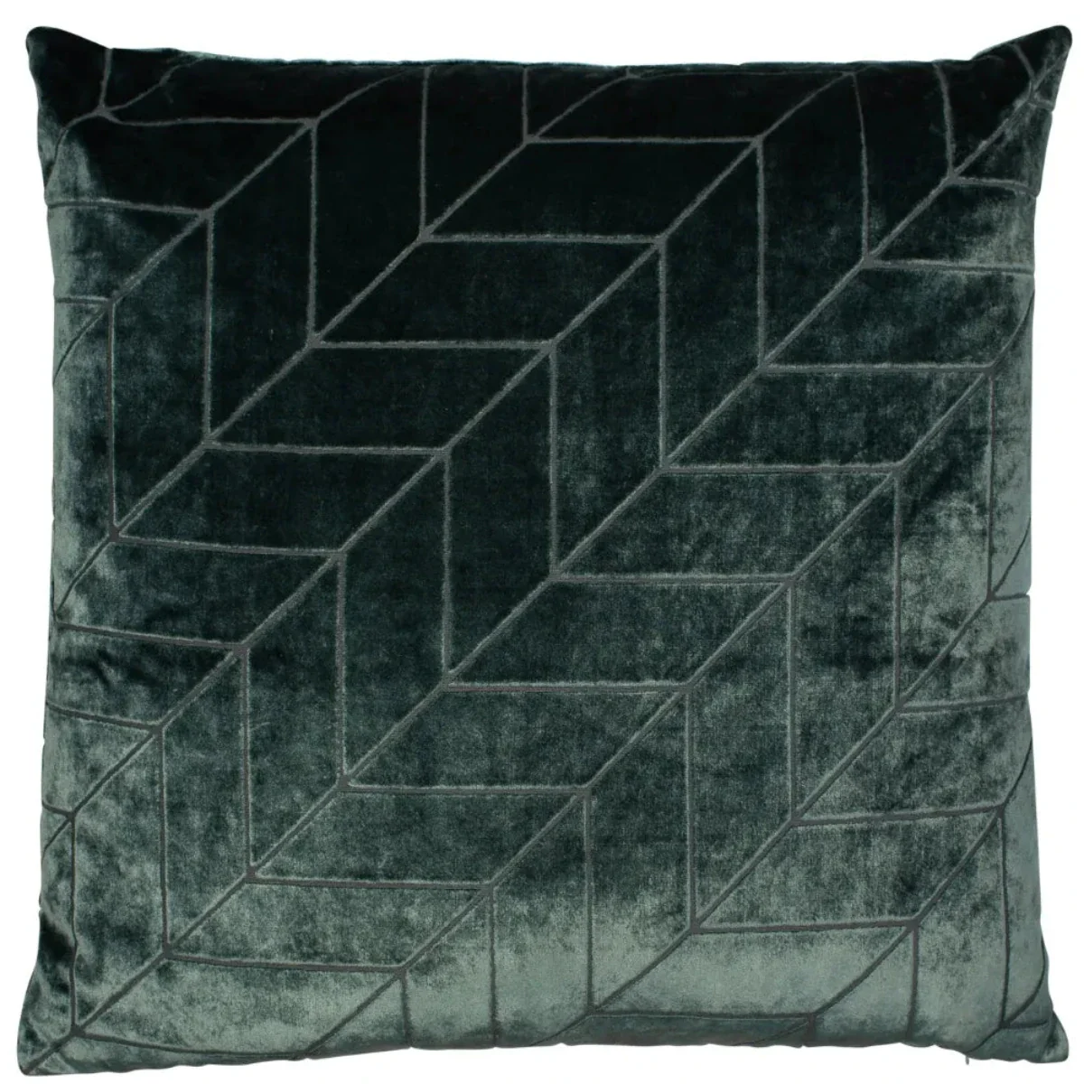 Malini Hoxley Cut Velvet Cushion In Pine