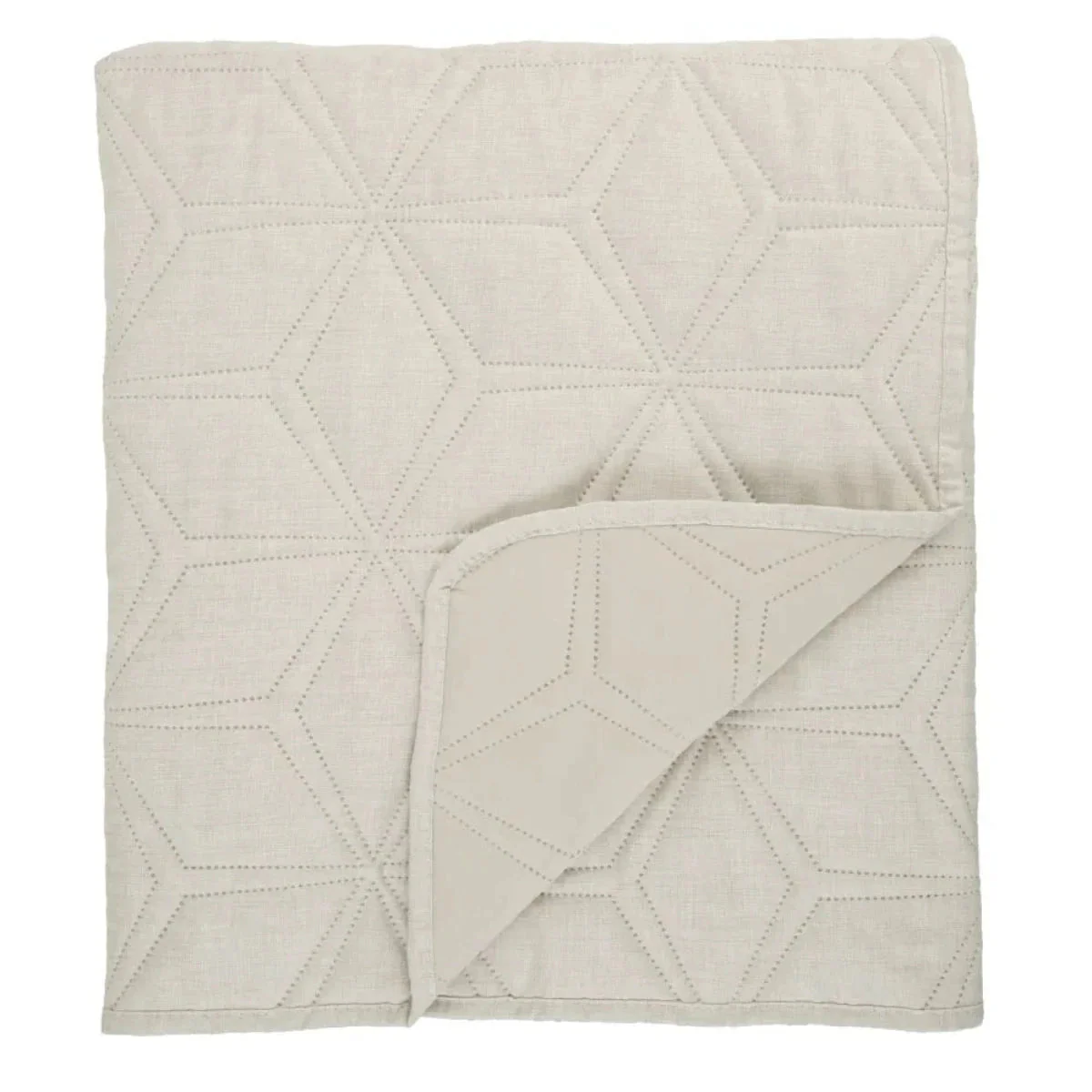Malini Lombardi Cream Quilted Bedcover
