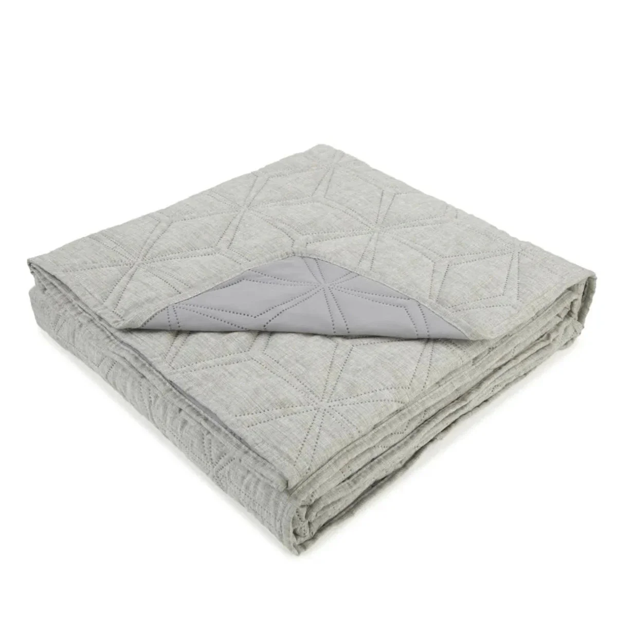 Malini Lombardi Grey Quilted Bedcover - Image 2