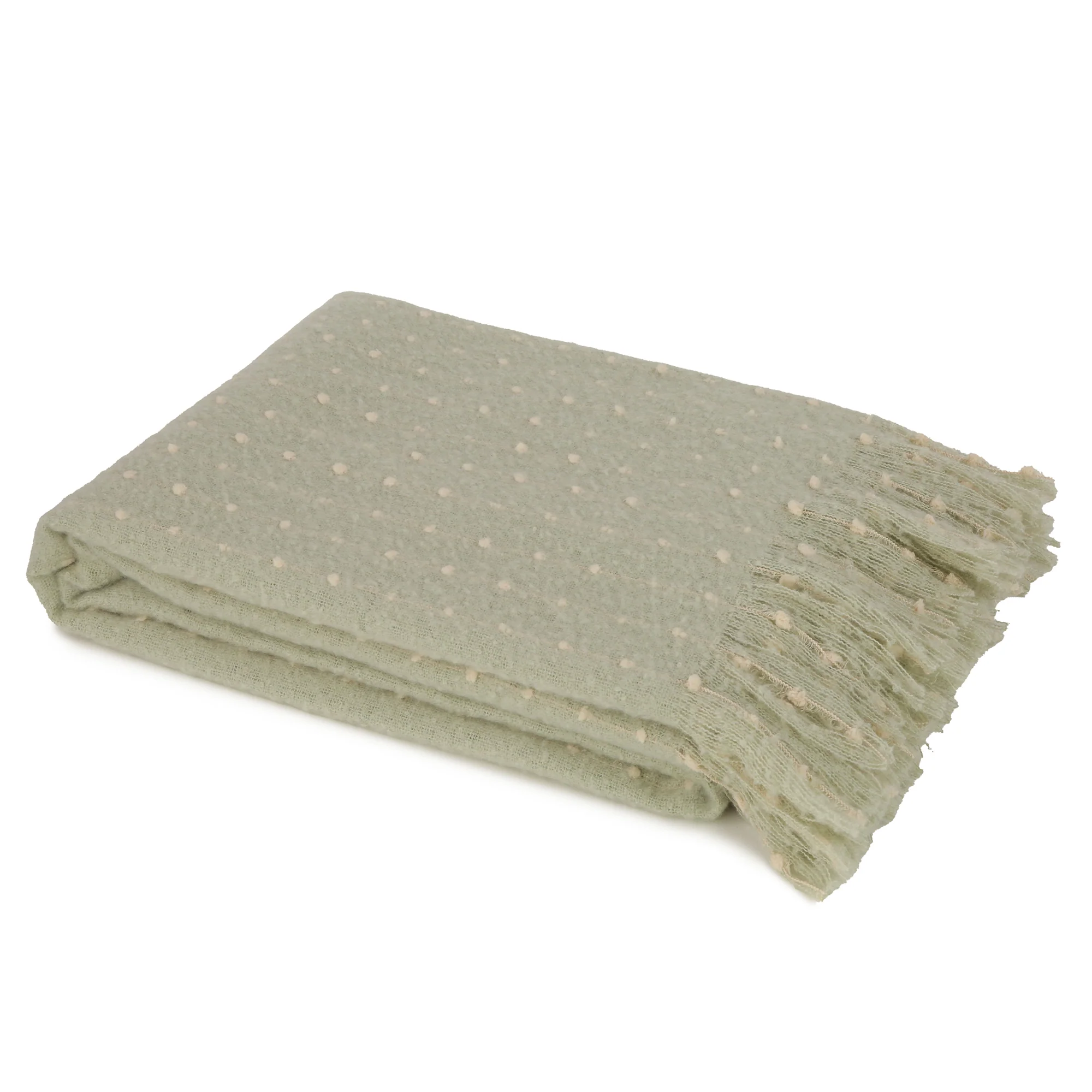 Malini Mint Raise Dot Line Throw on Faux Mohair - Image 2