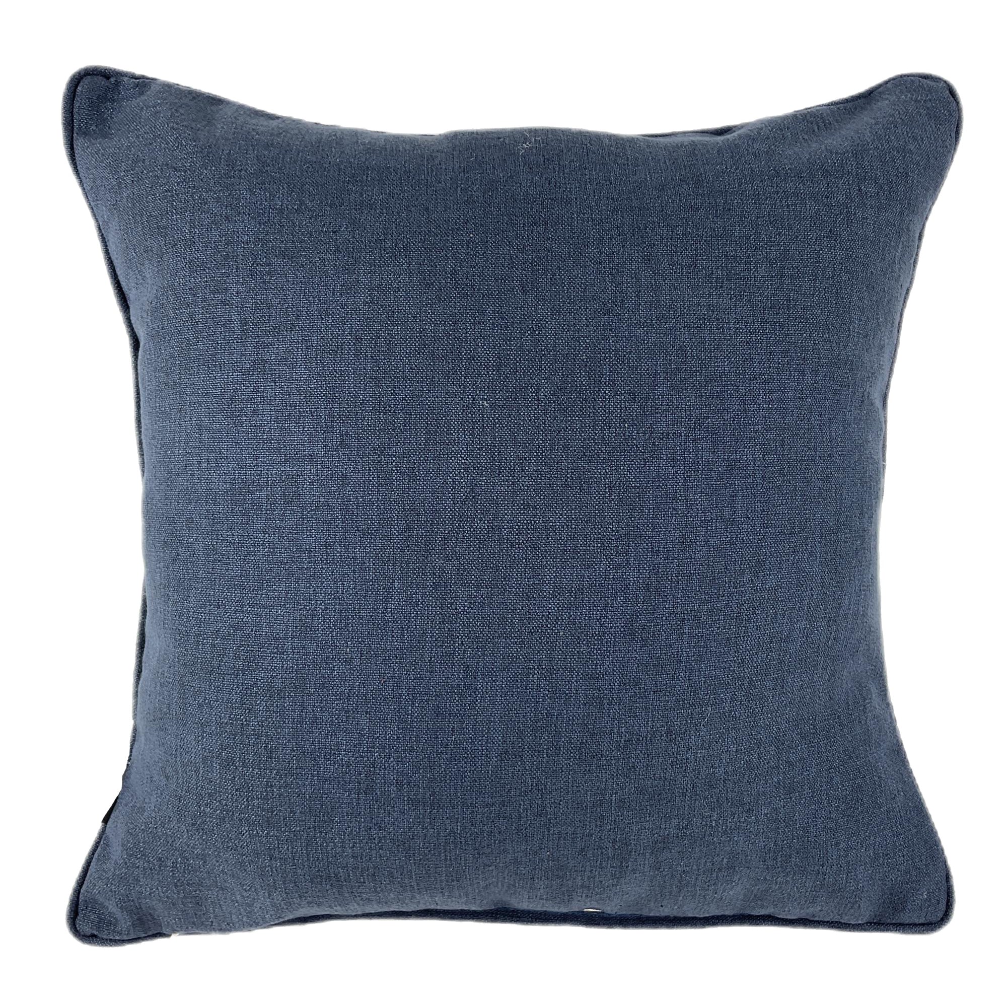 Malini Modern Jigsaw Print on Fax Linen Blue - Image 2