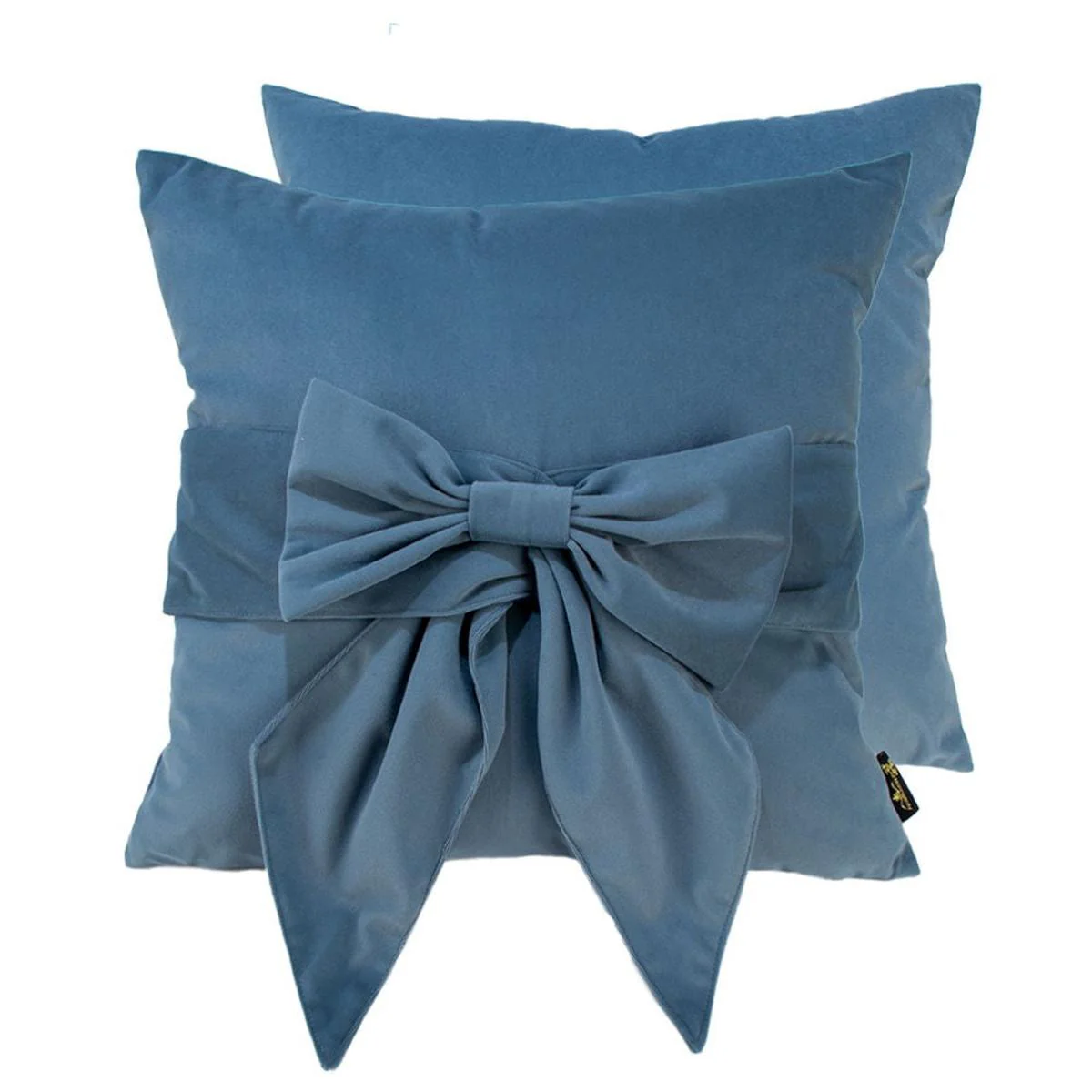Malini Paul Moneypenny Tiedup Bow Cushion In Blue - Image 2