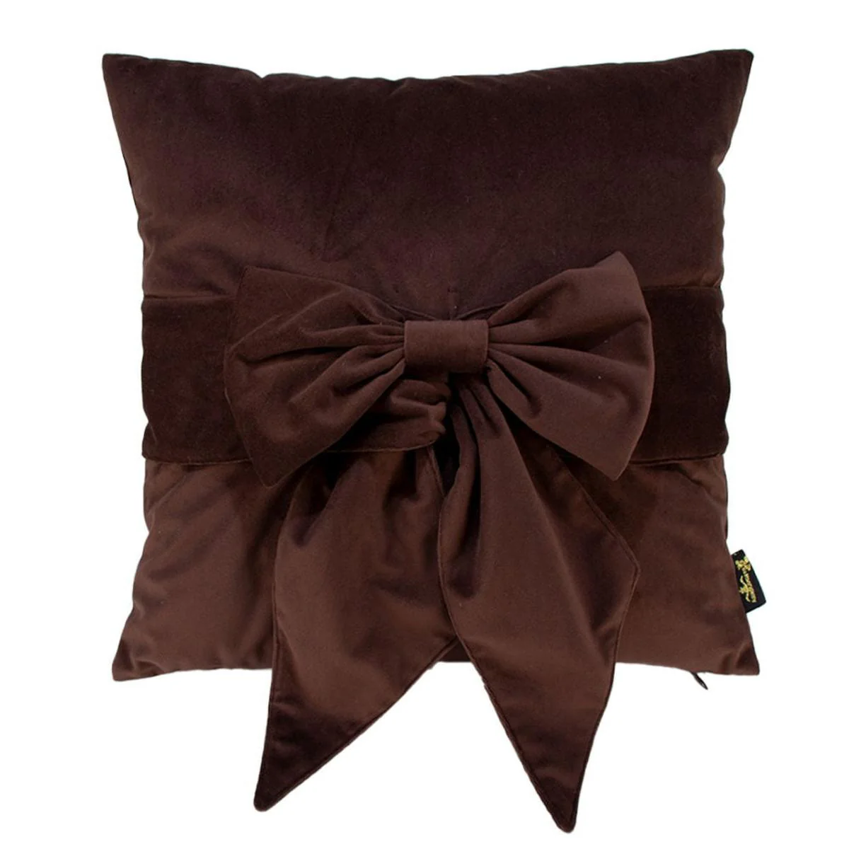 Malini Paul Moneypenny Tiedup Bow Cushion In Mocha