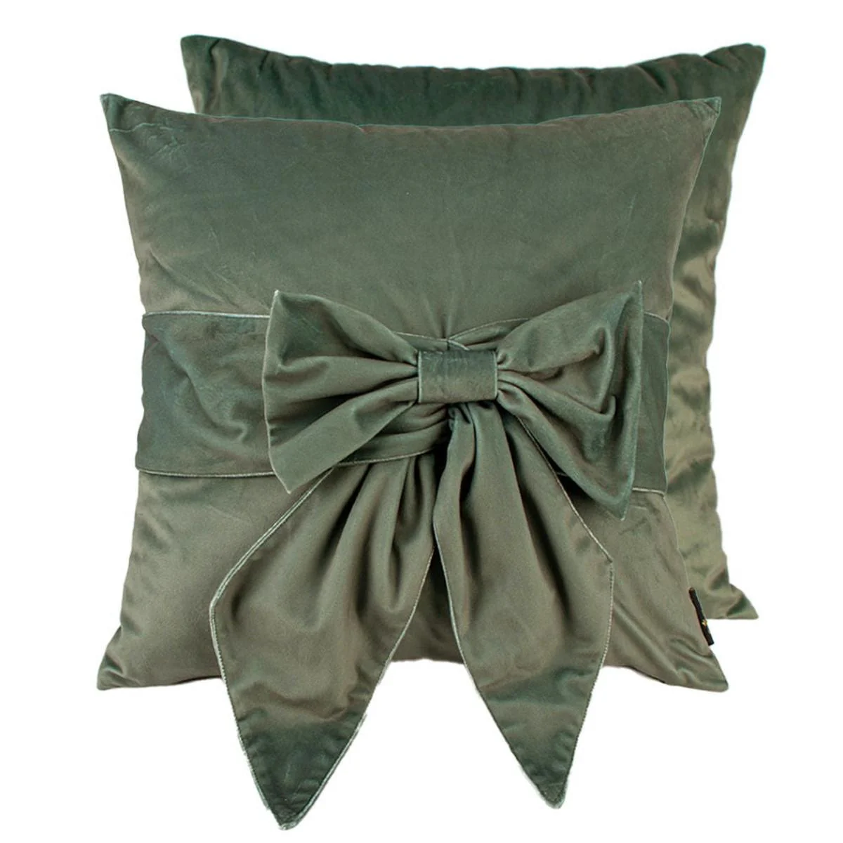 Malini Paul Moneypenny Tiedup Bow Cushion In Sage