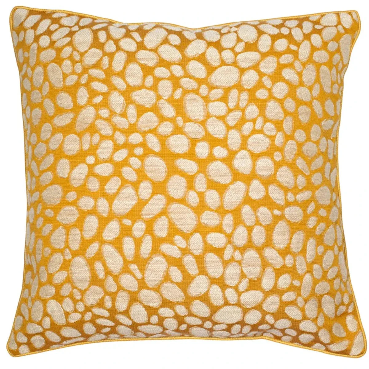 Malini Pebble Cushion In Mustard