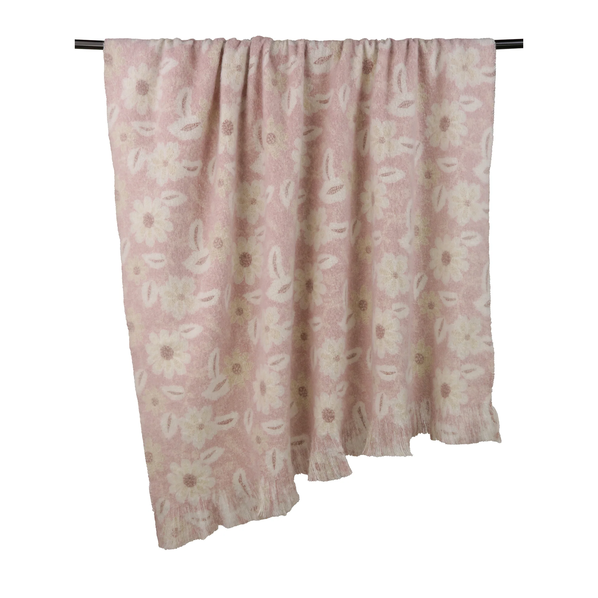Malini Pink Floral Print on Faux Mohair