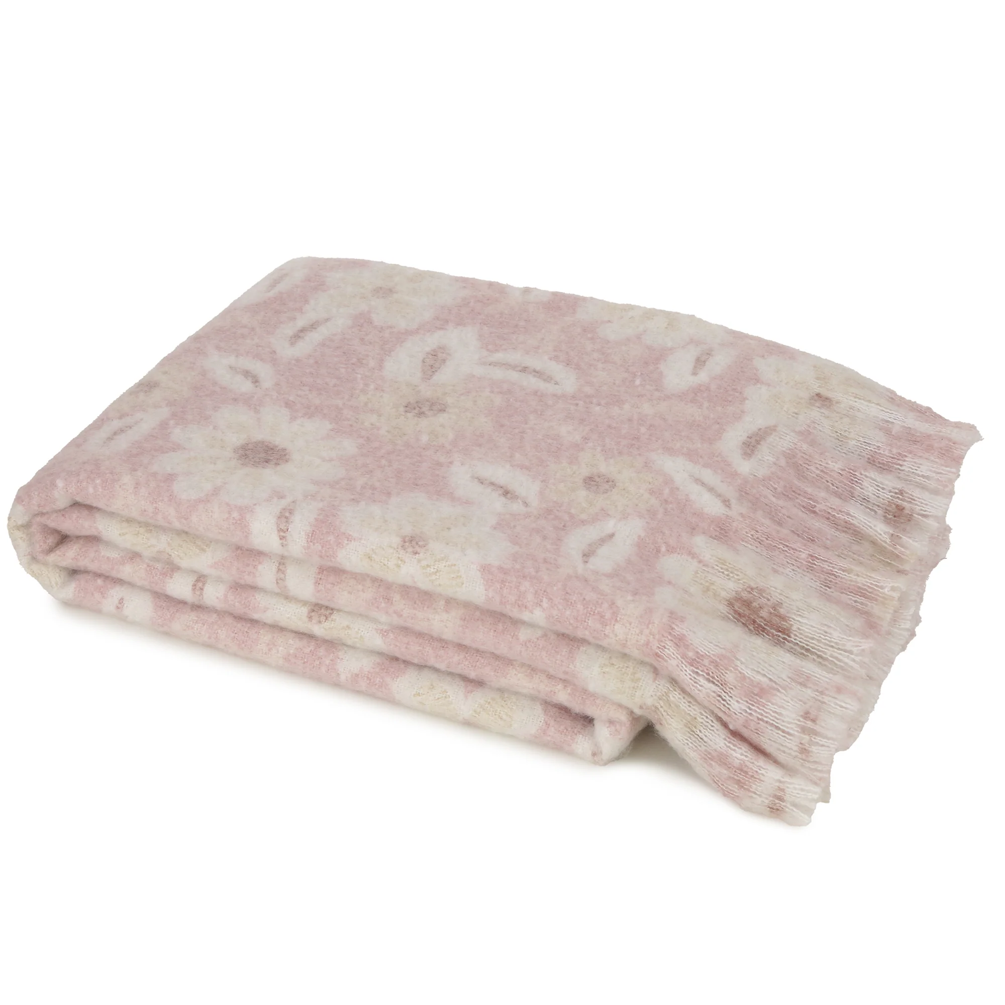 Malini Pink Floral Print on Faux Mohair - Image 2