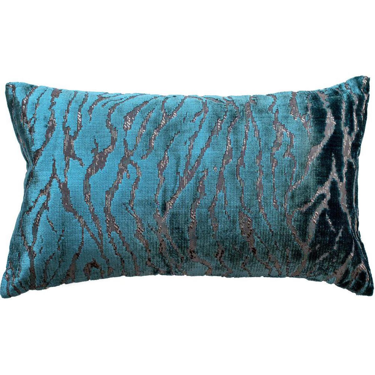 Malini Ritz Velvet Cushion In Teal - Image 2