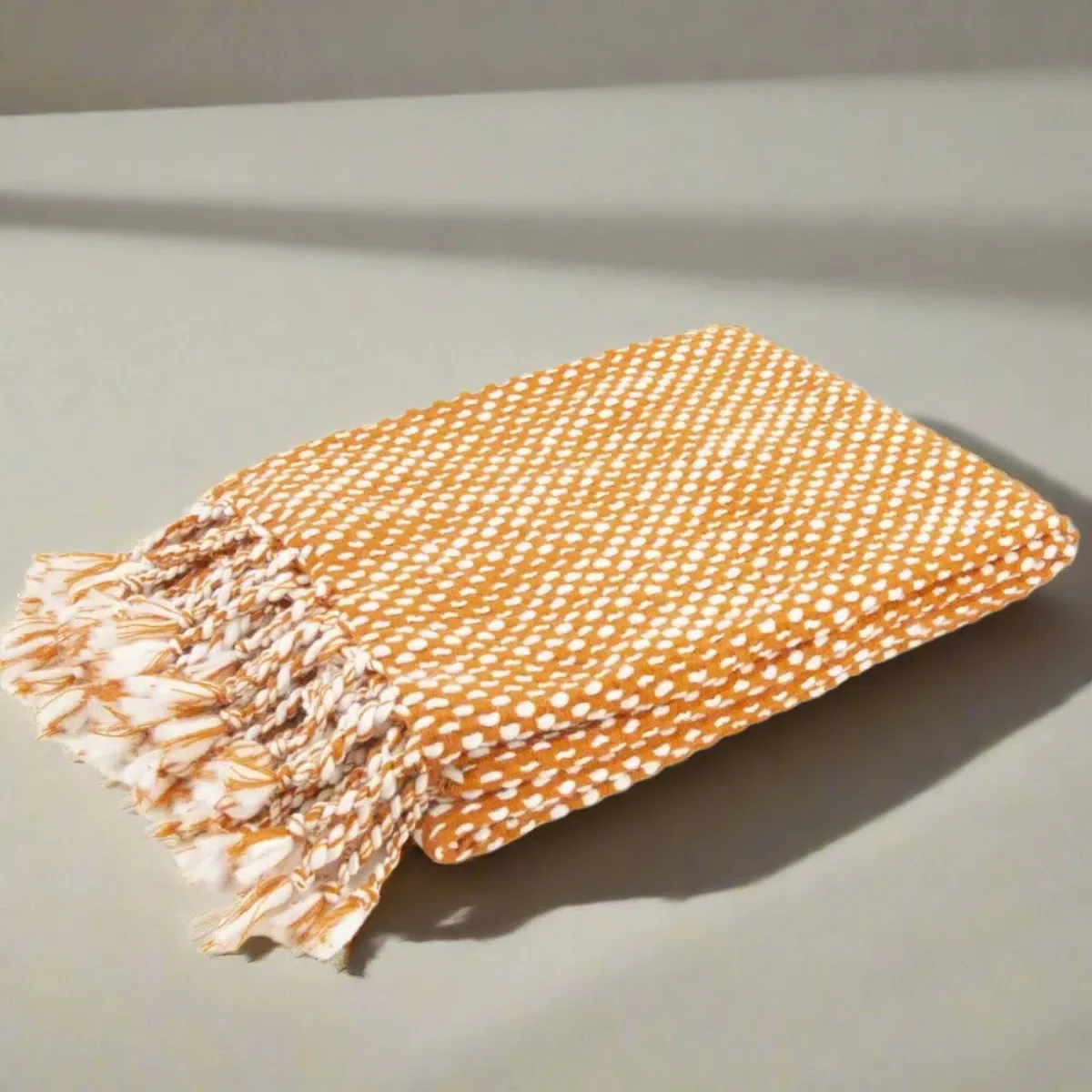Malini Rust Raindrops Throw - Image 2