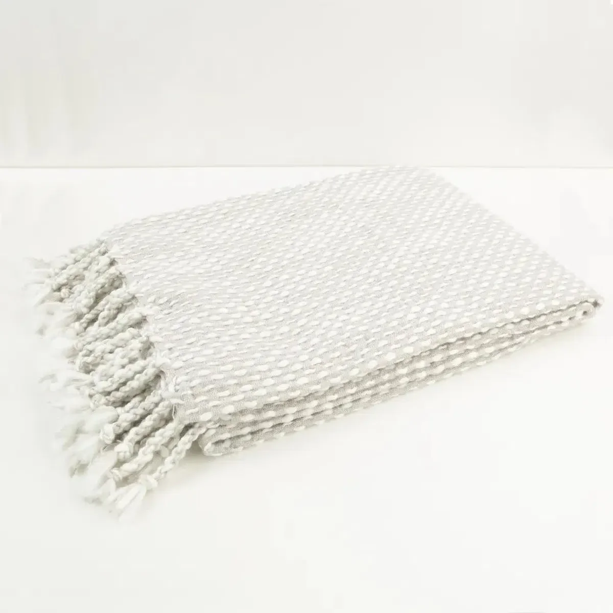Malini Silver Grey Raindrops Throw - Image 2