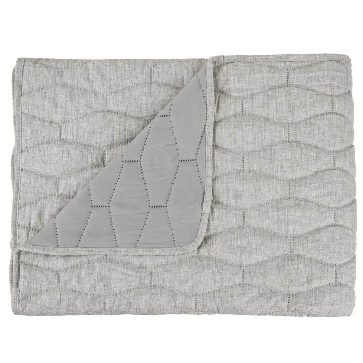 Malini Winchcombe Grey Quilted Bedcover - Image 3