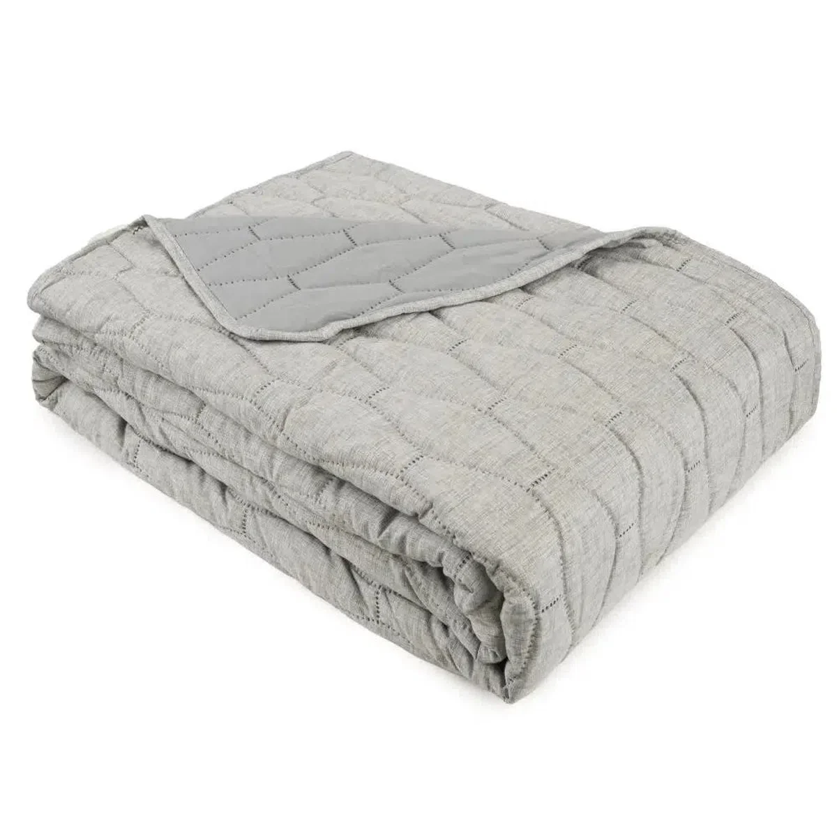 Malini Winchcombe Grey Quilted Bedcover - Image 4