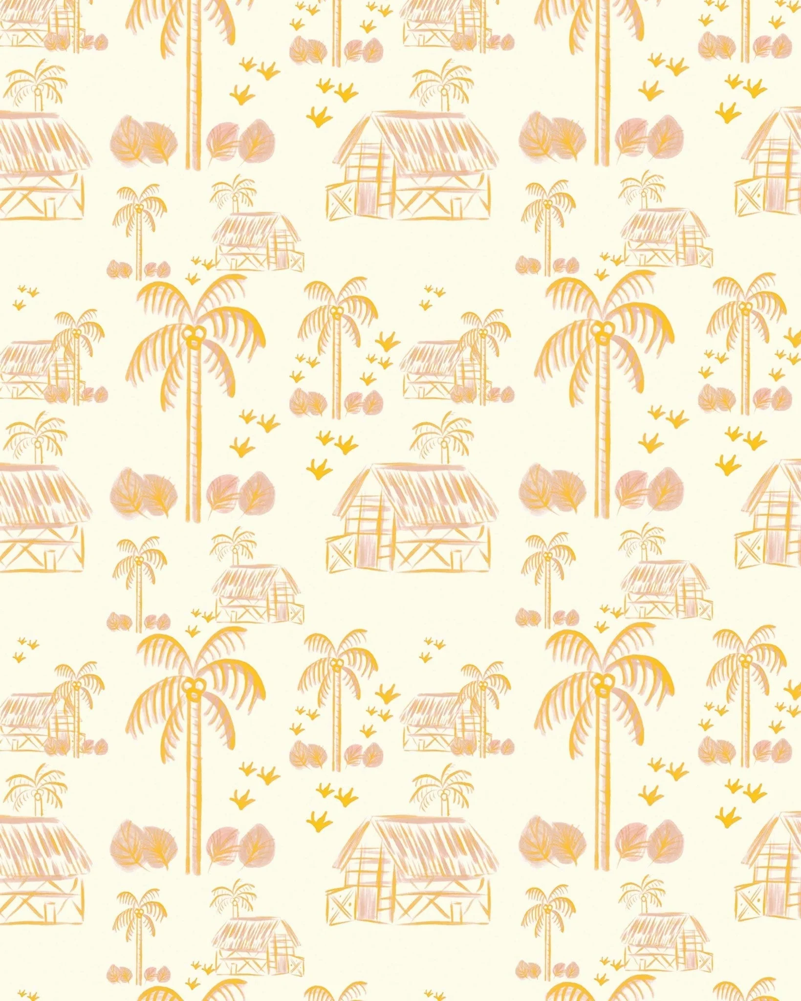 Creative Lab Amsterdam Maui Beach Pink Repetitive Wallpaper
