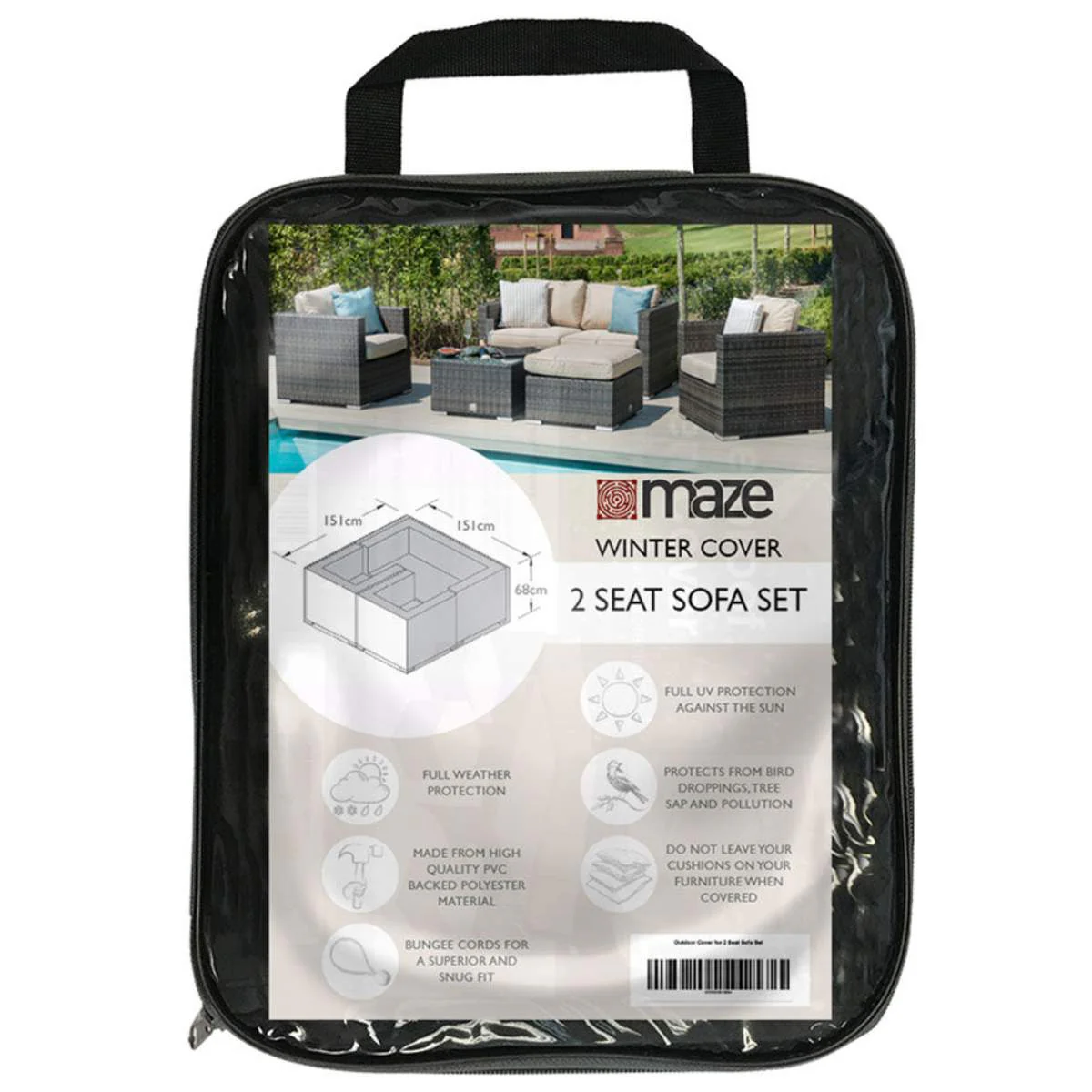Maze - 2 Seat Sofa Set - Garden Furniture Cover - Image 2