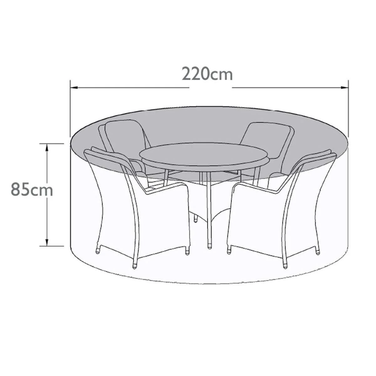 Maze - 4 Seat Round Dining Set Garden Furniture Cover