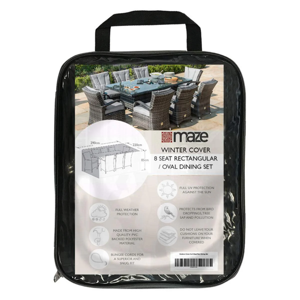 Maze - 8 Seat Rectangular/Oval Dining Set Garden Furniture Cover - Image 2