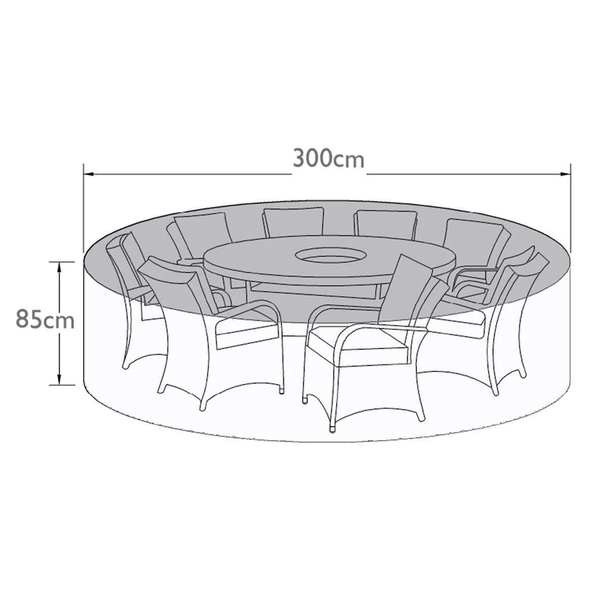 Maze - 8 Seat Round Dining Set Garden Furniture Cover