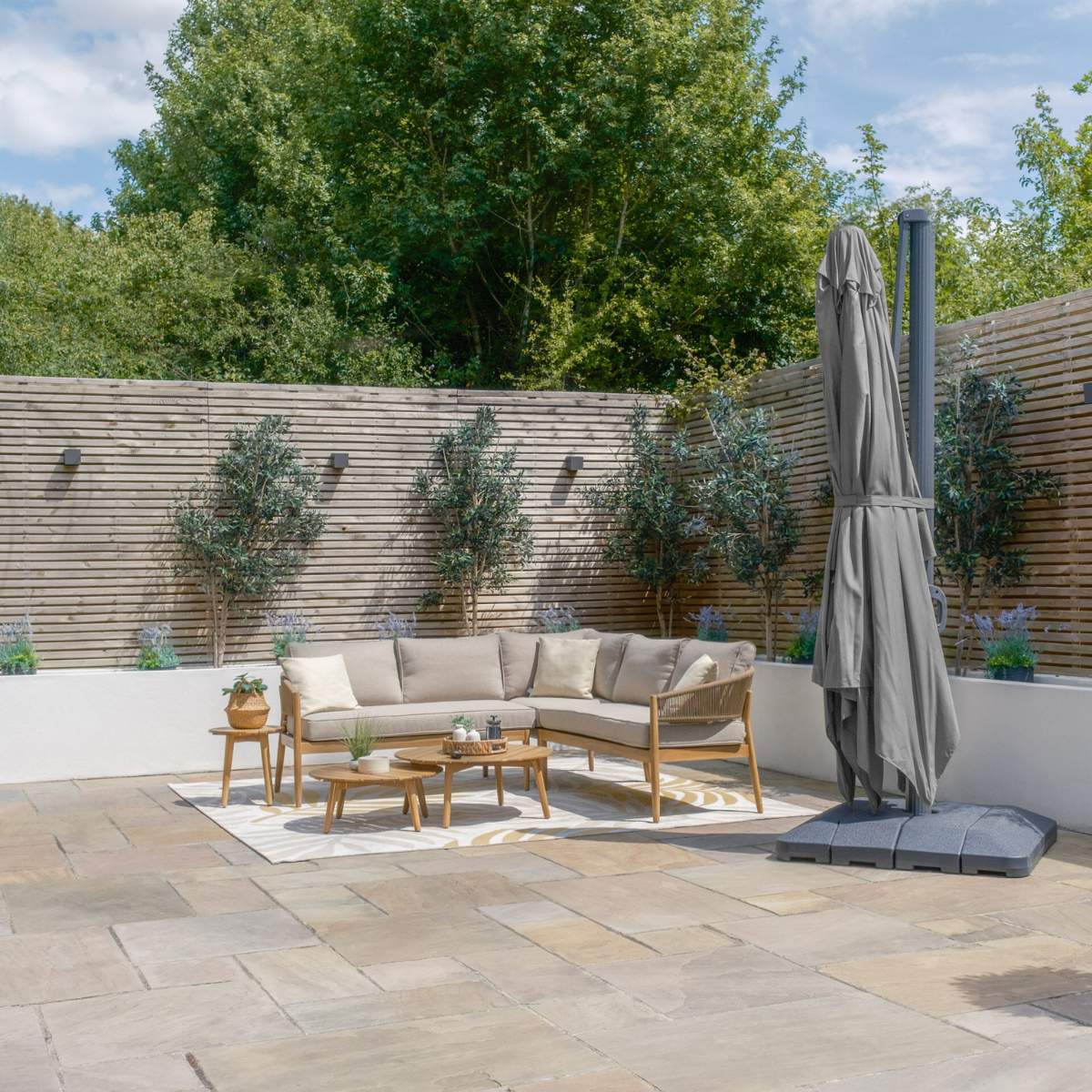 Maze - Aramis Solar LED 3m x 4m Rectangular Rotating Cantilever Parasol - Image 18
