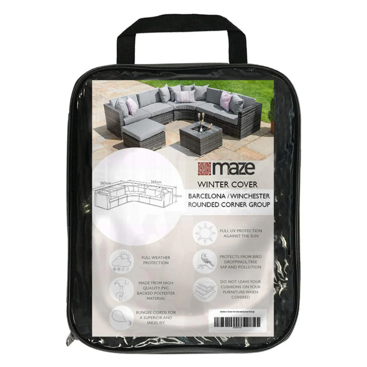 Maze - Barcelona/Winchester Rounded Corner Group Garden Furniture Cover - Image 2