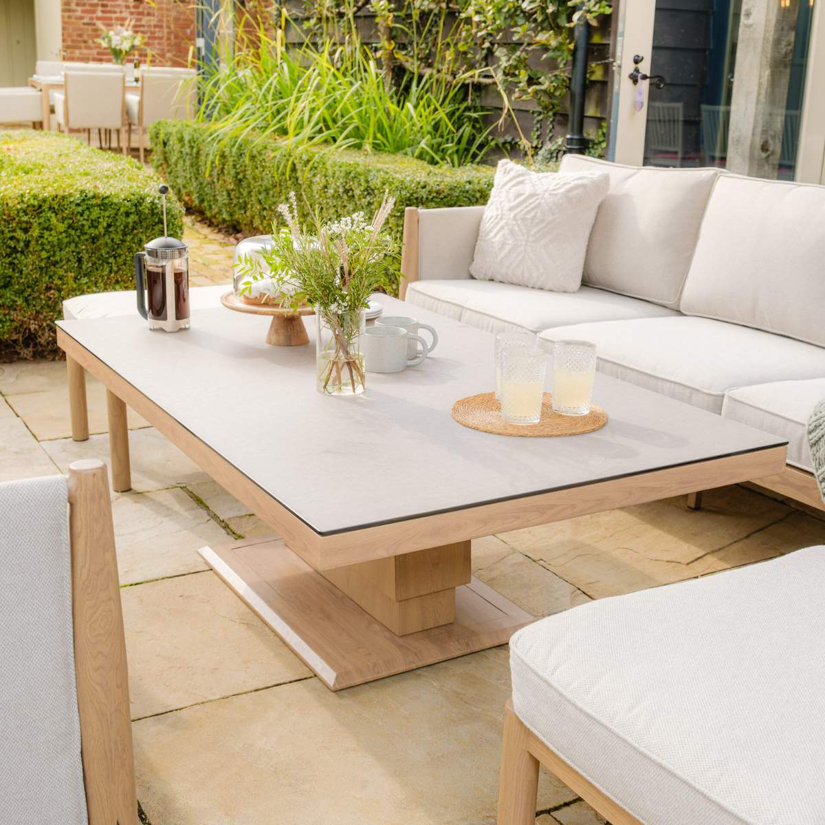 Maze Burford 3 Seat Aluminium Sofa Dining Set - Image 14