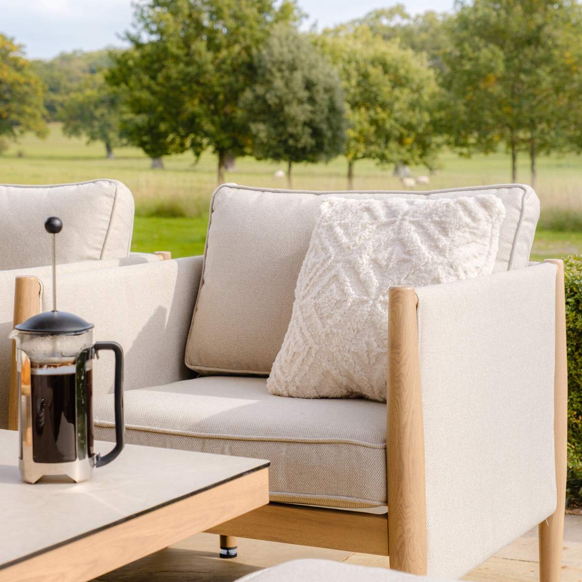 Maze Burford 3 Seat Aluminium Sofa Dining Set - Image 17