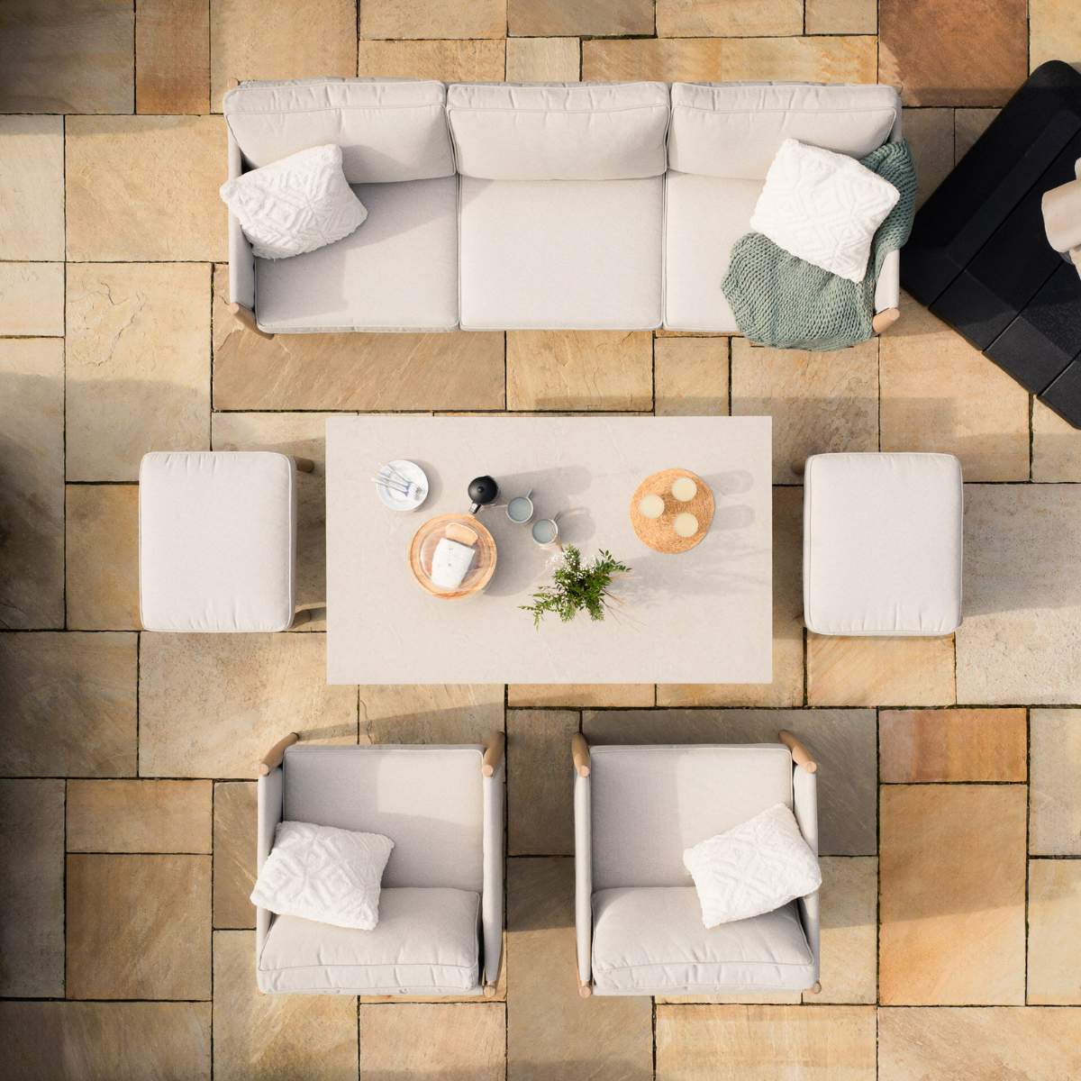 Maze Burford 3 Seat Aluminium Sofa Dining Set - Image 23
