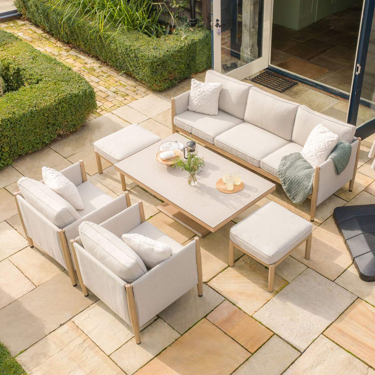 Maze Burford 3 Seat Aluminium Sofa Dining Set - Image 24